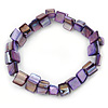 Purple Shell Nugget Stretch Bracelet - 17cm L