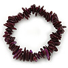 Deep Purple Shell Nugget Stretch Bracelet - up to 19cm