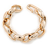 Mirrored Gold Tone Oval Chunky Acrylic Link Bracelet - 20cm L