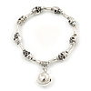 Silver Tone Skull Flex Bracelet - 18cm L