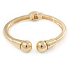 Gold Plated Double Ball Hinged Bangle Bracelet - 19cm L