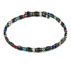 Hematite Bead with Semiprecious Multicoloured Stones Magnetic Necklace/ Bracelet - 90cm Total Length