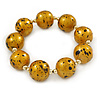 Chunky Wood Bead Flex Bracelet (Glitter Gold/ Black) - 19cm L