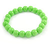 10mm Lime Green Acrylic Single Strand Bead Flex Bracelet - 18cm L
