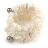 Off White Stone Flex Coiled Bracelet - Adjustable