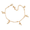 Ankle Chain/ Anklet/ Beach Anklet Foot Jewellery with Dolphin Charms for Women Girl In Gold Tone Metal - 19cm L/ 6cm Ext