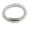 Unique Silver Thread Magnetic Bracelet In Silver Tone - 18cm L