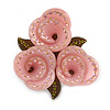 Bunch Of Roses Pink Plastic Brooch