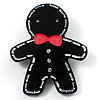 Black Gingerbread Man Plastic Brooch