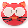 Funky Pink Plastic Cat Brooch