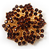 Victorian Corsage Flower Brooch (Amber Coloured)