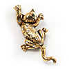 'Naughty Cat' Antique Gold Vintage Brooch