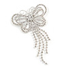 Striking Diamante Butterfly With Dangling Tail Brooch