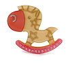 Rocking Horse Plastic Crystal Brooch (Sandy,Pale&Deep Pink)