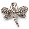 Small Crystal Butterfly Brooch (Silver Tone)