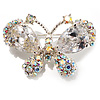 Small CZ Butterfly Brooch (Silver&Icy Clear)