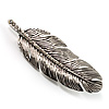 Silver Tone Clear Crystal Feather Brooch