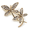 Delicate Crystal Butterfly Brooch (Gold Plated)