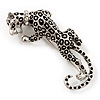 'Roaring Leopard' Silver Plated Brooch