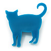 Teal Acrylic Cat Brooch