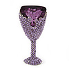 Purple/Lavender Swarovski Crystal 'Glass Of Champagne' Brooch In Rhodium Plated Metal - 6cm Length