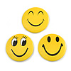 3pcs Dreamy Smiling Face Lapel Pin Button Badge - 3cm Diameter