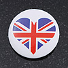 Union Jack Heart Lapel Pin Button Badge - 3cm Diameter