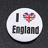 'I Heart Love England' Lapel Pin Button Badge - 3cm Diameter