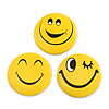 3pcs Happy Winking Face Lapel Pin Button Badge - 3cm Diameter