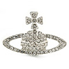 Rhodium Plated Swarovski Elements 'Sovereign's Orb' Brooch - 4cm Width