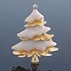 Gold Plated With Snow Effect 'Christmas Tree' Brooch - 6cm Length