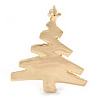 Gold Plated Christmas Tree Brooch - 45mm L