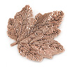 Large Copper Tone Maple Leaf Brooch - 70mm L