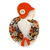 'Classic Lady' Brooch In Acrylic - 70mm Tall
