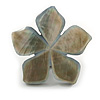 38mm L/Flower Sea Shell Brooch/ Silver/Natural Shades/ Handmade/ Slight Variation In Colour/Natural Irregularities