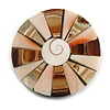 40mm L/Round Sea Shell Brooch/White/Cream/Brown Shades/ Handmade/ Slight Variation In Colour/Natural Irregularities