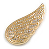 Bold Crystal Wing Scarves/ Shawls/ Ponchos Brooch Brooch with Magnetic Closure in Gold Tone - 70mm Across