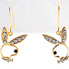 Gold-Tone Crystal Bunny Earrings