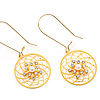 Gold Web Circle Earrings