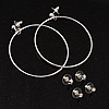 Hoop, Cubic Zirconia & Star Stud Earring Set (Silver)