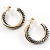 Two-Tone Hoop Earrings (Antique Silver&Gold)