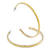 Yellow Enamel Thin Hoop Earrings (Gold Plated Metal) - 6cm Diameter