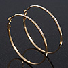 Large Clear Swarovski Crystal Hoop Earrings In Gold Plating - 7cm Diameter
