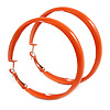Medium Orange Enamel Hoop Earrings - 5.5cm Diameter