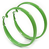 Large Salad Green Enamel Hoop Earrings - 5.5cm Diameter