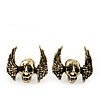 Burn Gold 'Skull & Wings' Stud Earrings - 15mm Length