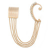 1 Pc AB Crystal Ear Cuff With Comb In Gold Plating - Only For The Right Ear