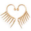 One Pair Dangle Spike Hook Cuff Earring In Gold Plating