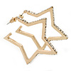 Open Diamante 'Star' Hoop Earrings In Gold Plating - 5cm Width