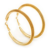 Large Mesh Hoop Earrings In Gold Plating - 65mm Diameter